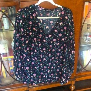 Floral navy blouse